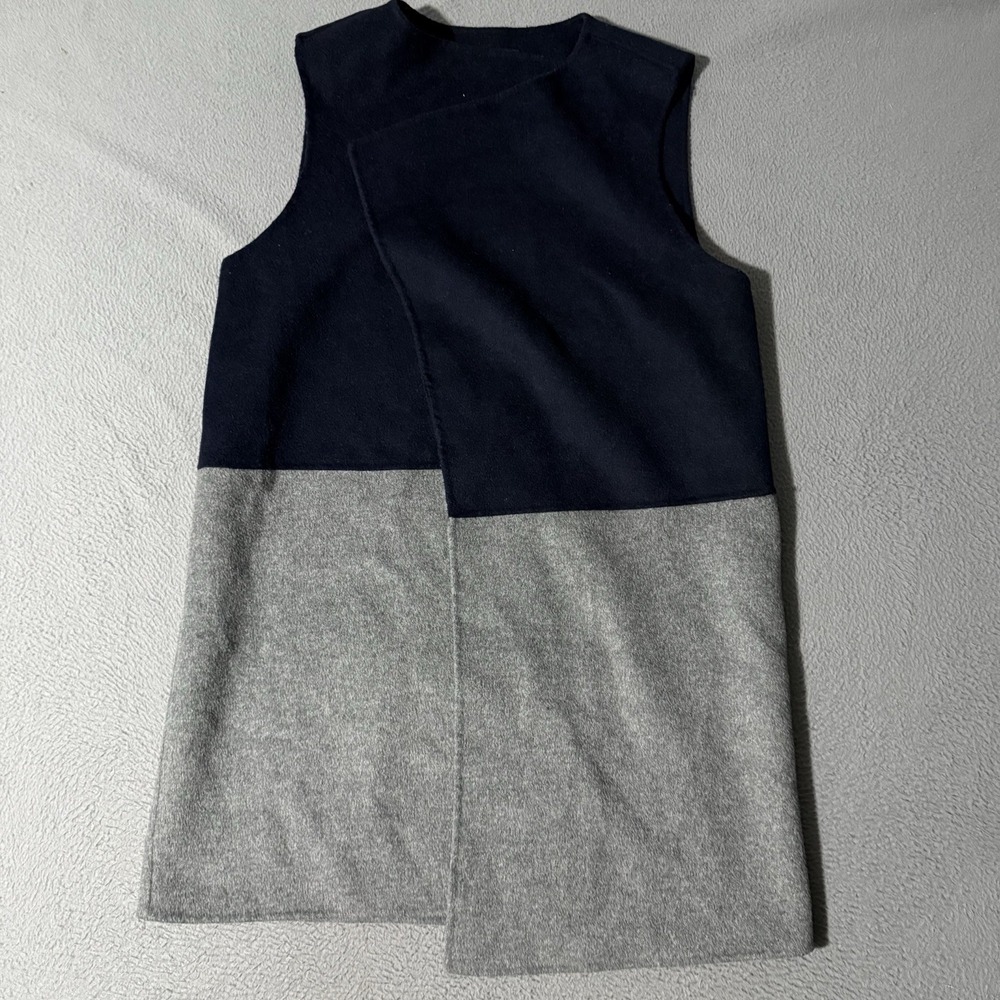 Vintage Talbots Wool Blend Shawl Poncho Cape Heavyweight‎ Blue Gray Size Medium